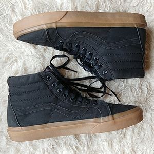 Mens Black Vans Brown Sole 